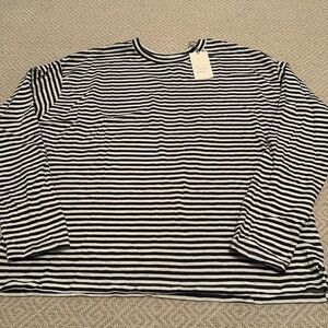 NEW A New Day Striped Shirt Long Sleeve Blue White Large